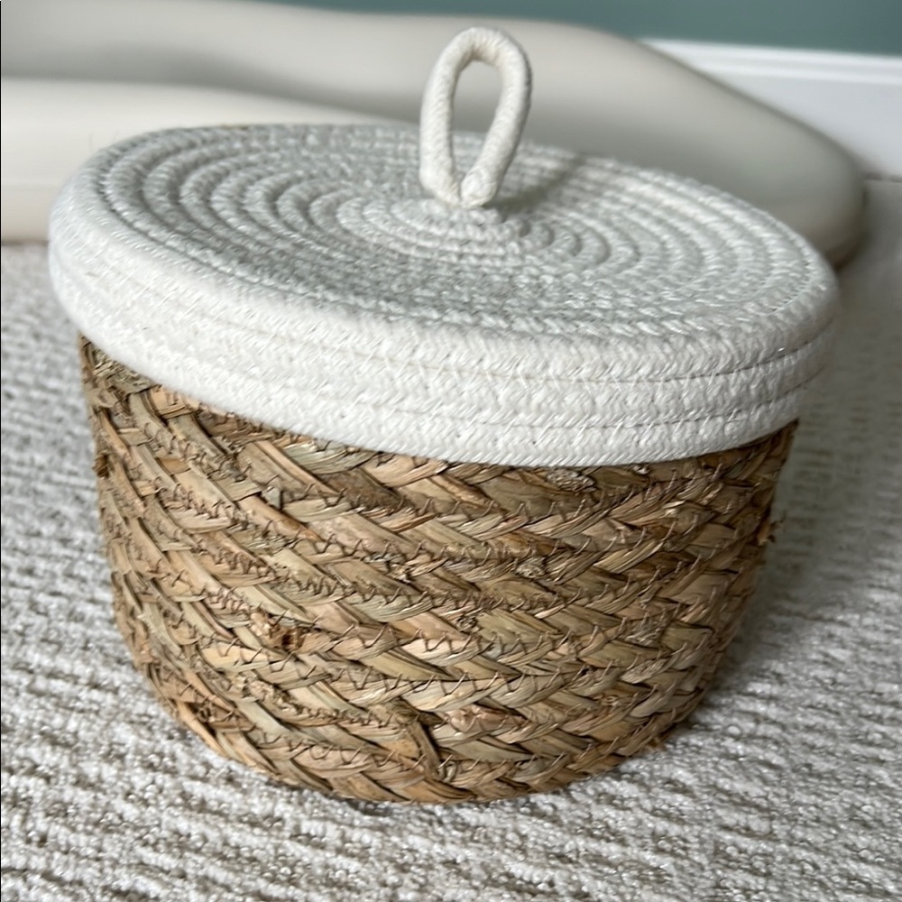 Small Woven Basket with Lid